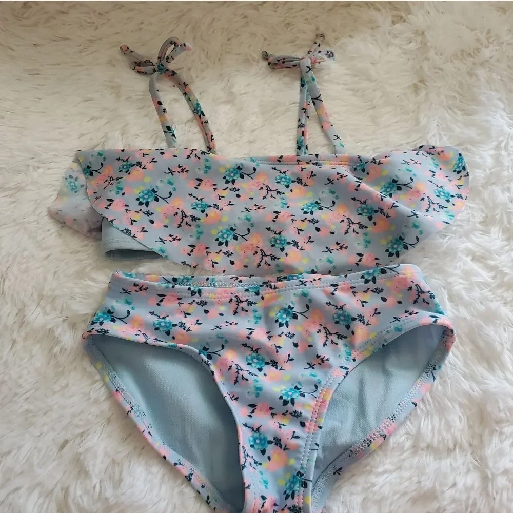 Girl's Floral Two Piece Bikini Size XS (4/5)